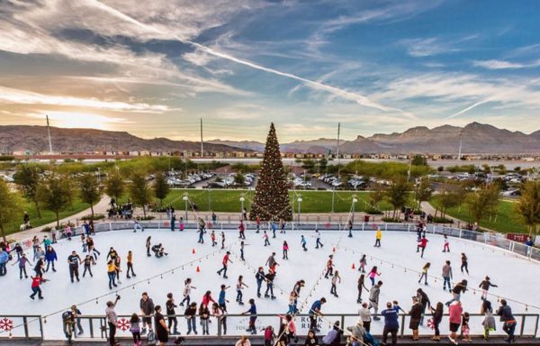 Rock Rink with skaters at Downtown Summerlin