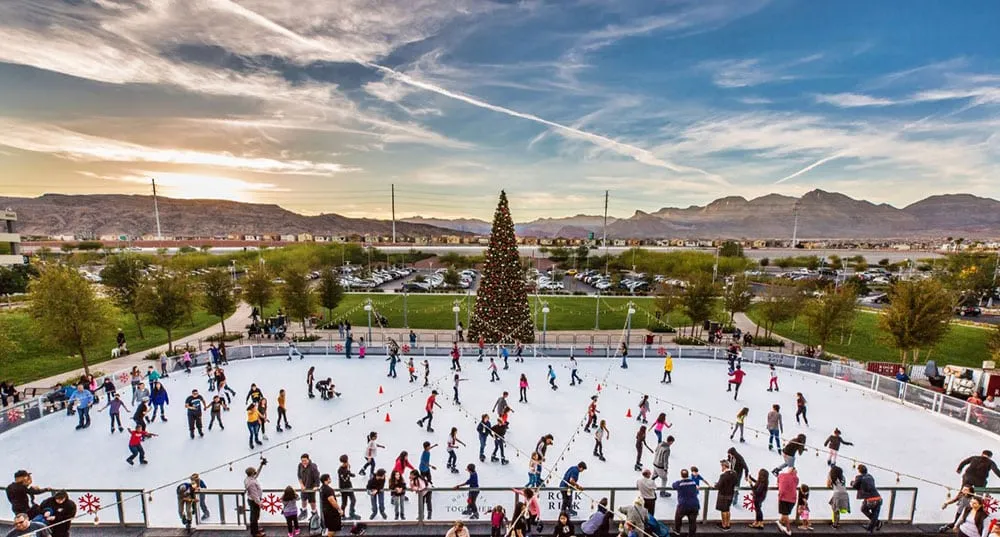 Rock Rink with skaters at Downtown Summerlin