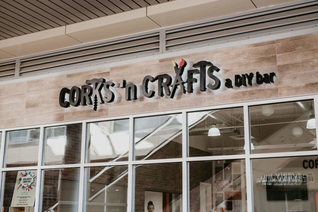 Corks N Crafts storefront at Downtown Summerlin