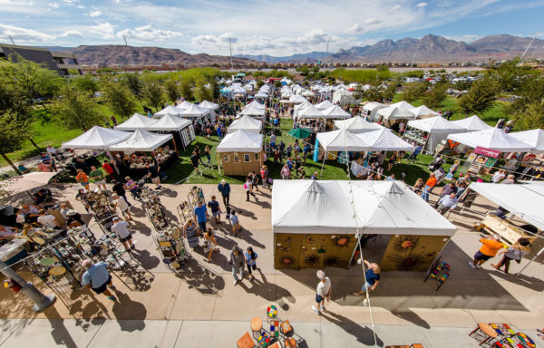 Aerial view of the Festival of arts in Downtown Summerlin
