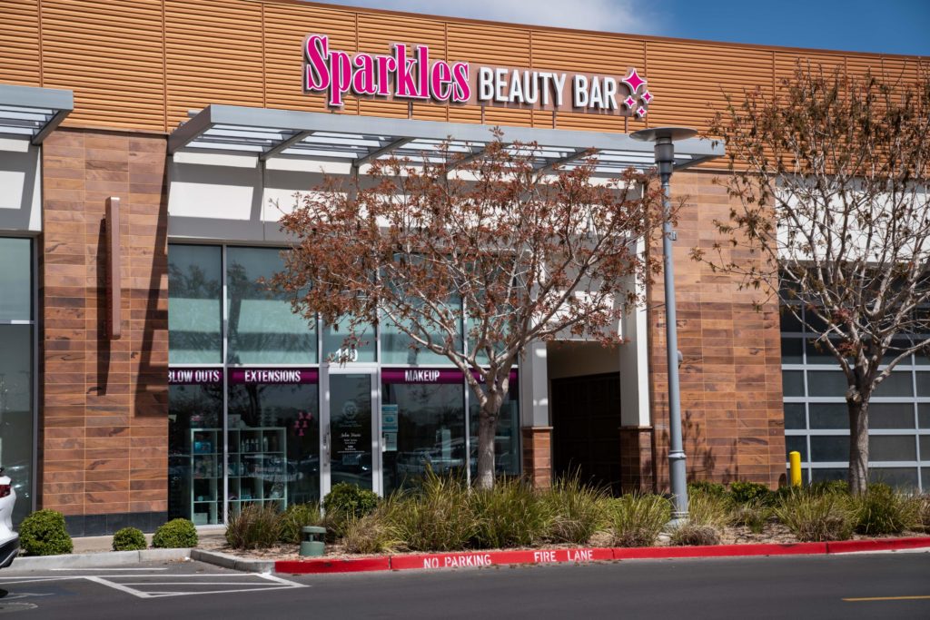 Storefront of Sparkles Beauty Bar at Downtown Summerlin