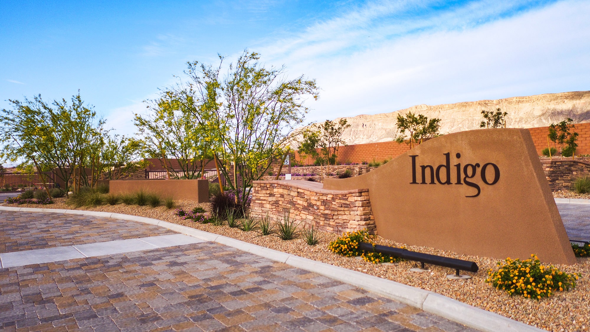 Indigo monument sign at the Ridges in Summerlin
