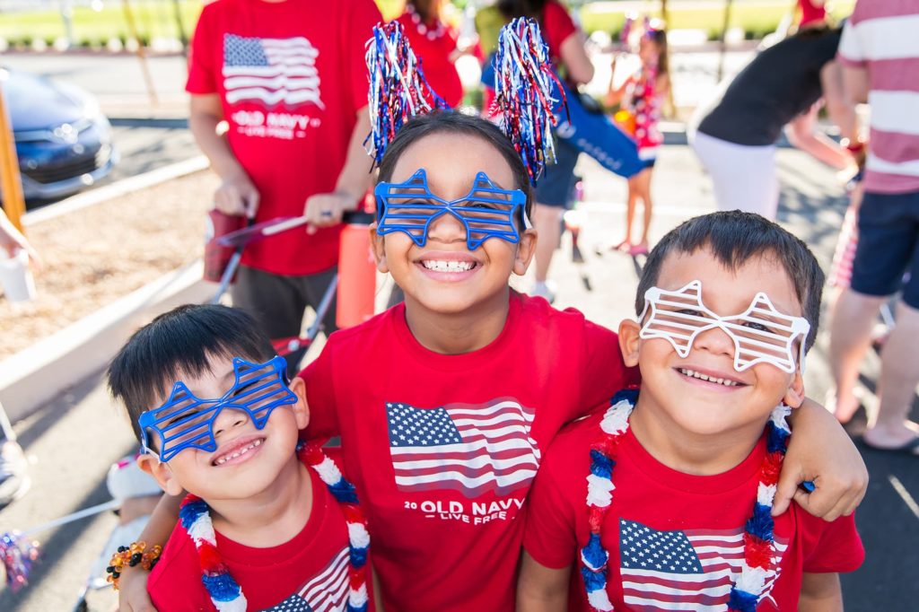 Three boys at the fourth of July parade in Summerlin