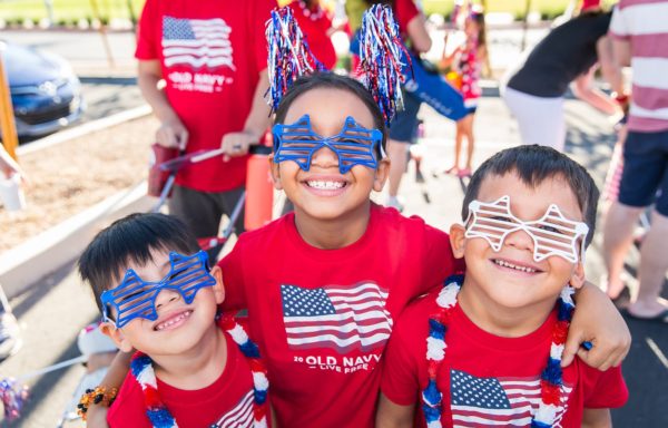 Three boys at the fourth of July parade in Summerlin