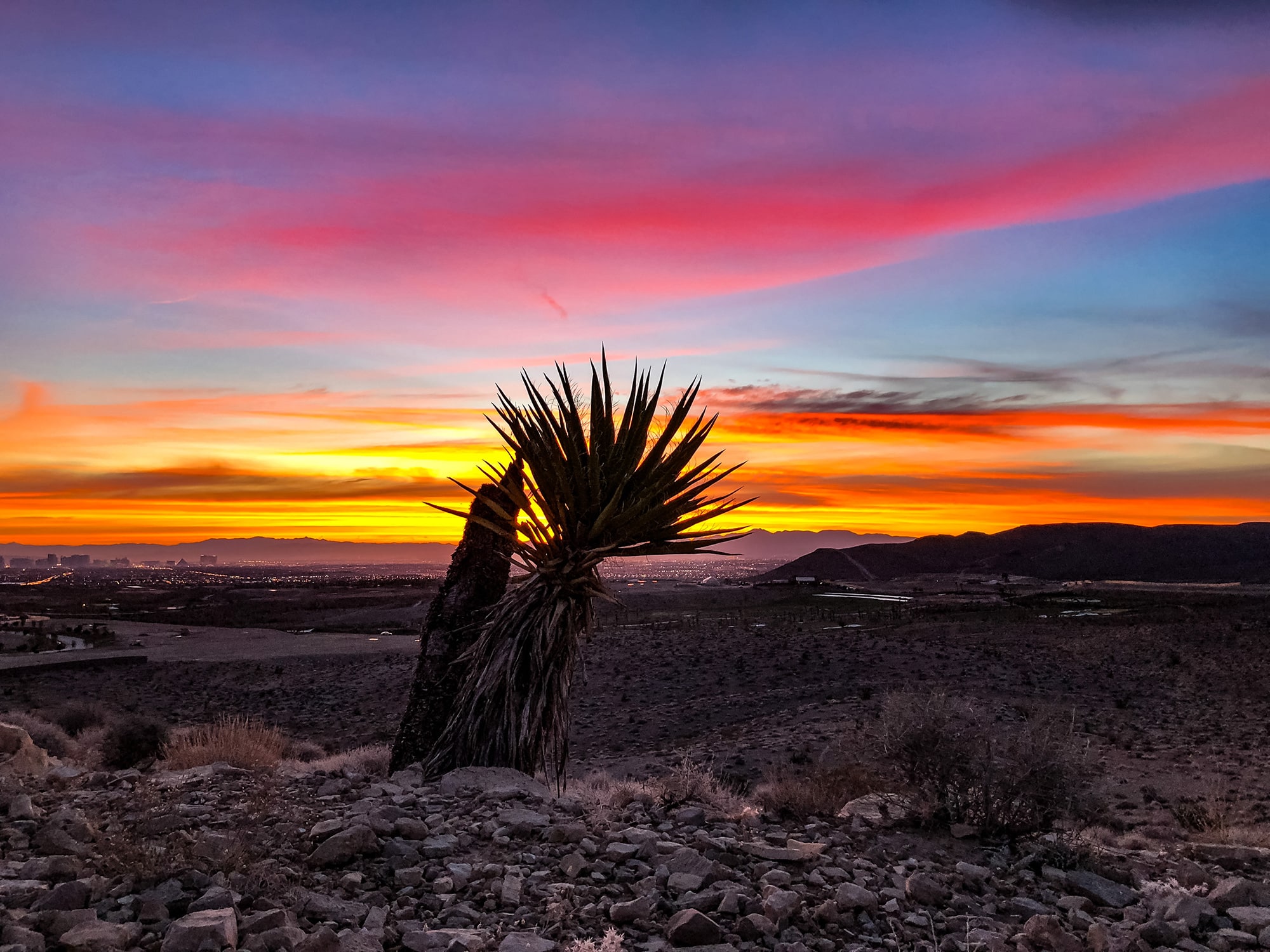 Las Vegas desert sunset view, Las Vegas desert view