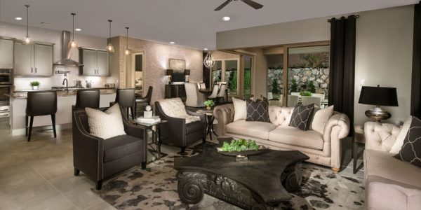 Living room at a model home in Summerlin