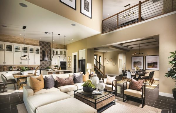 Living room at Shadow Point by Toll Brothers in Summerlin