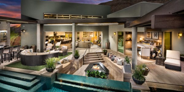 Topaz Model Backyard at Granite Heights by Toll Brothers in Summerlin