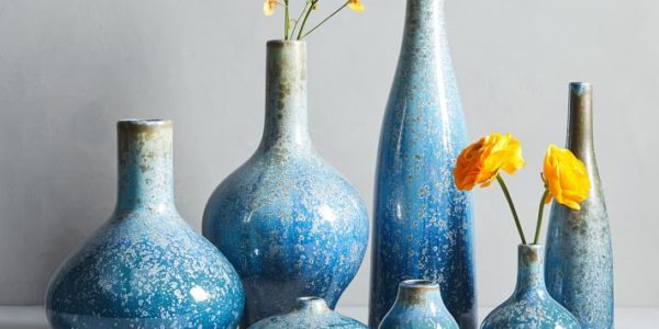 Blue vases from West Elm