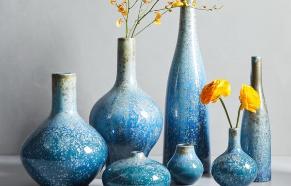 Blue vases from West Elm