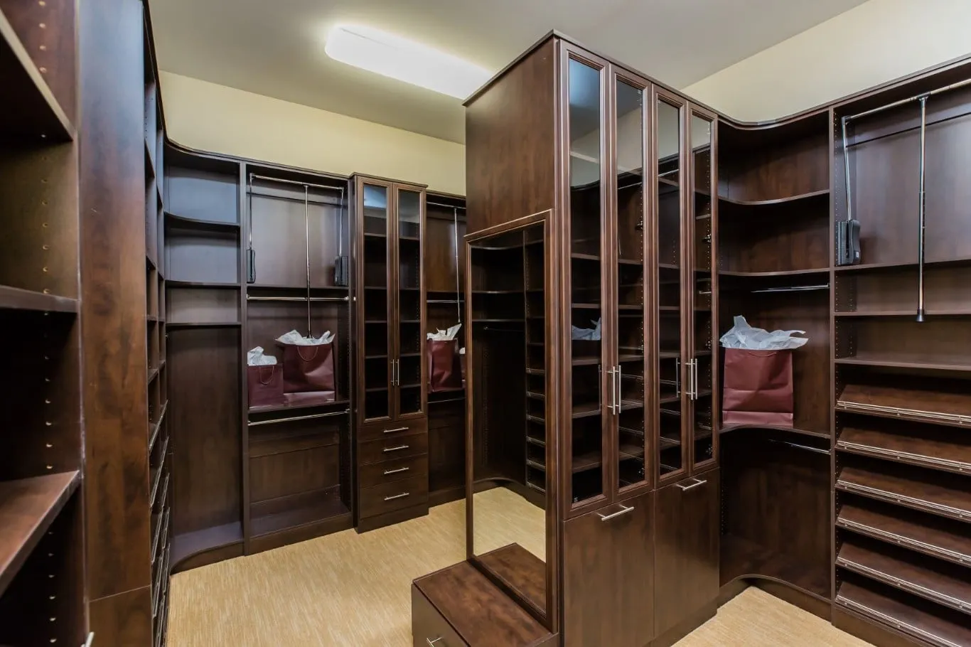 brown custom closet from california closets