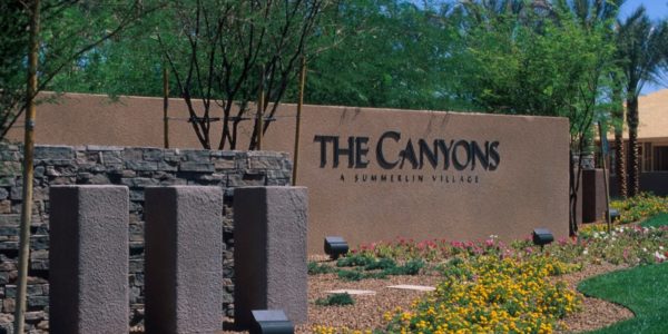The Canyons monument sign in Summerlin