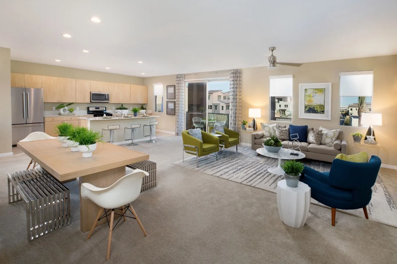 Evoke Model living room at Affinity by Taylor Morrison homes in Summerlin