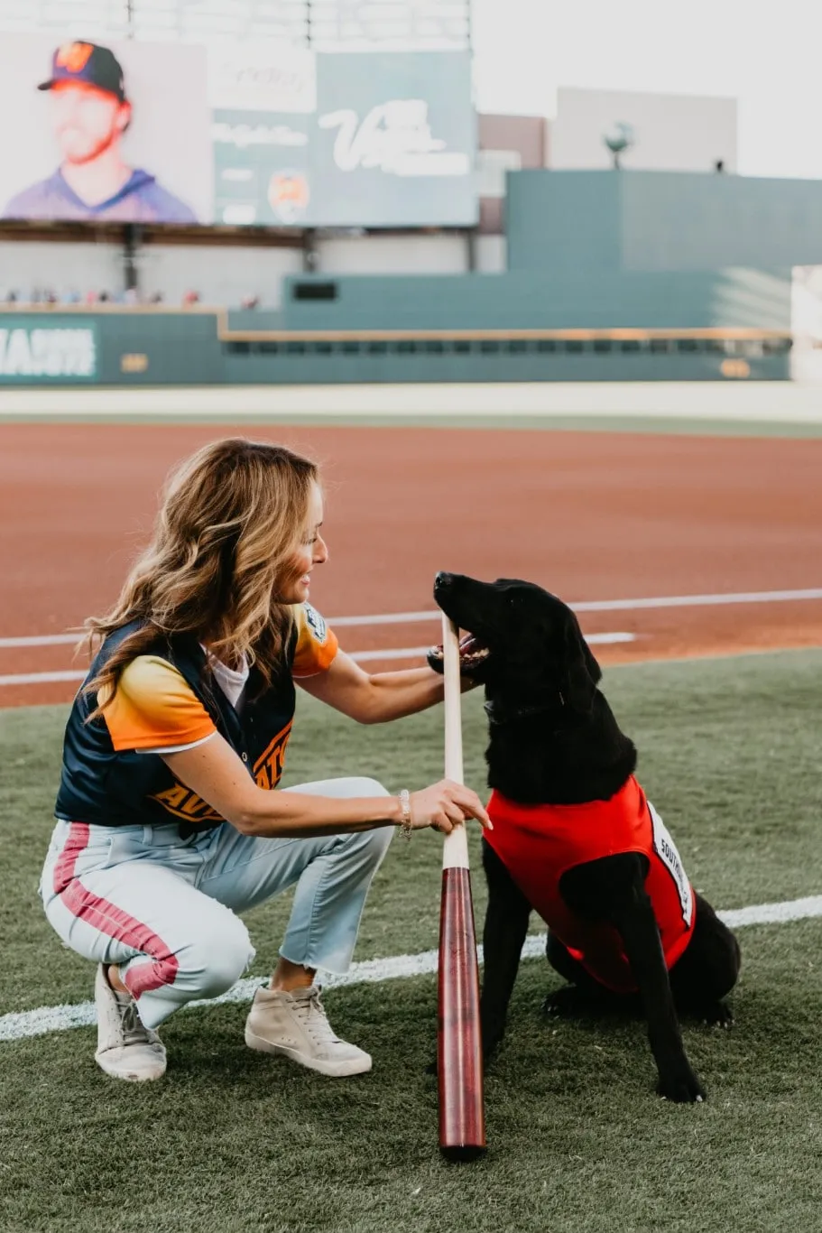Giada and Finn The Bat Dog at Las Vegas Ballpark