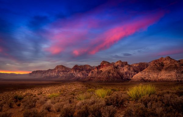 Sunset skies at Red Rock National Conservation Area