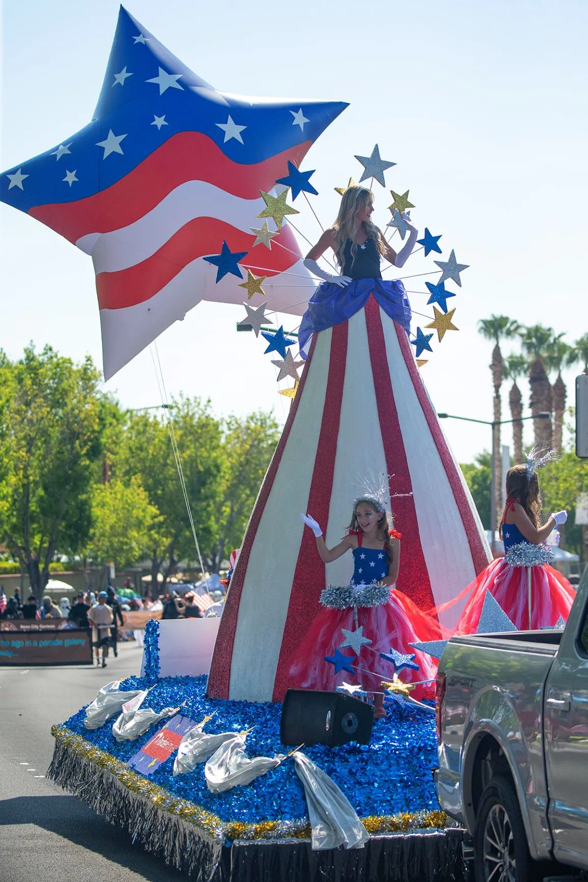 American flag float at Fourth of July Parade in Summerlin