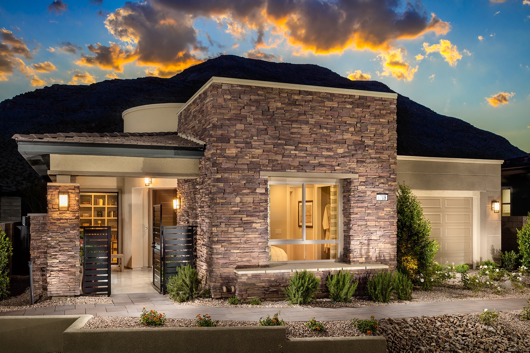 Front Elevation of Gilmore Model in Regency by Toll Brothers in The Cliffs in Summerlin