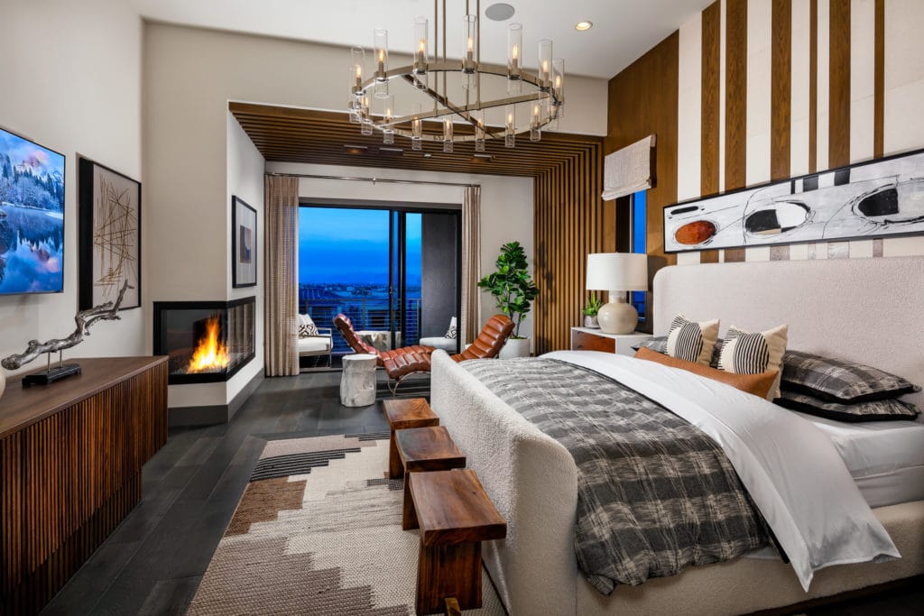 Master Bedroom of Knoll in Sky View Collection in Mesa Ridge by Toll Brothers in The Mesa in Summerlin
