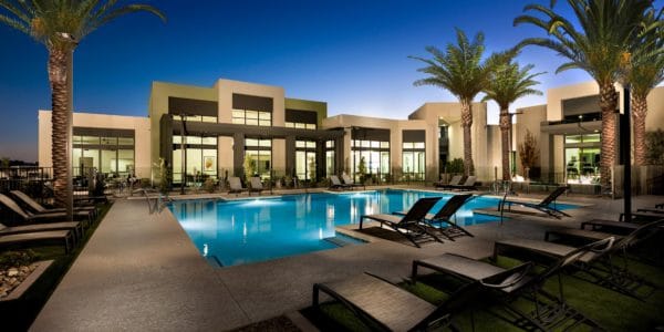 Clubhouse pool at Affinity by Taylor Morrison homes in Summerlin