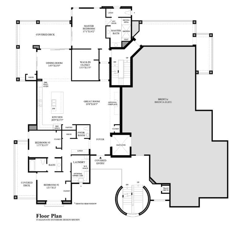 Floorplan of Foscari in Mira Villa by Toll Brothers in The Canyons in Summerlin