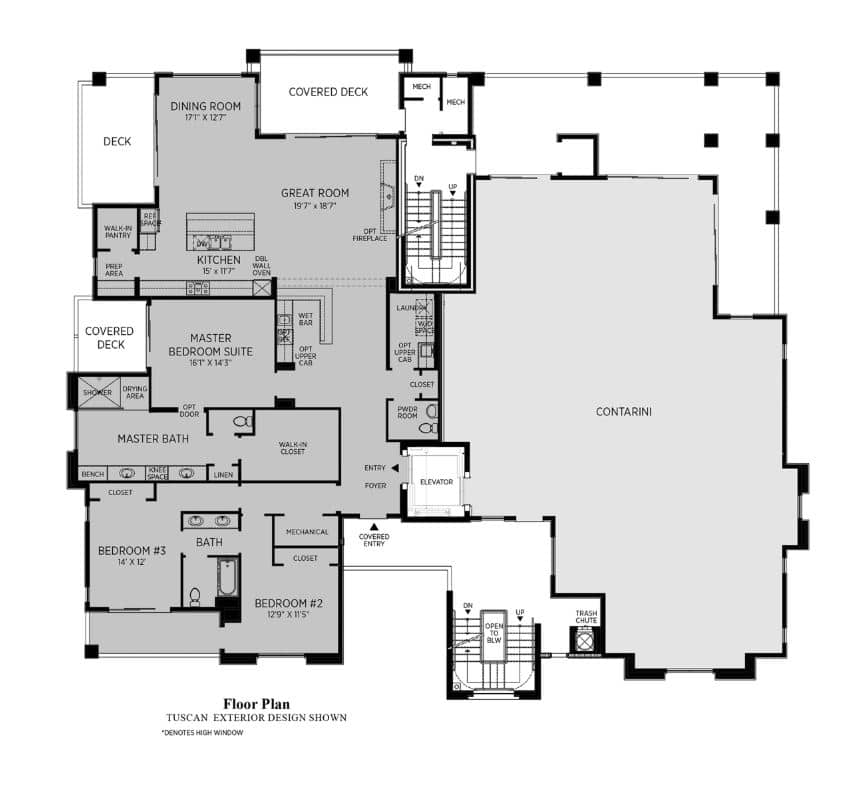 Floorplan of Tessier in Mira Villa by Toll Brothers in The Canyons in Summerlin