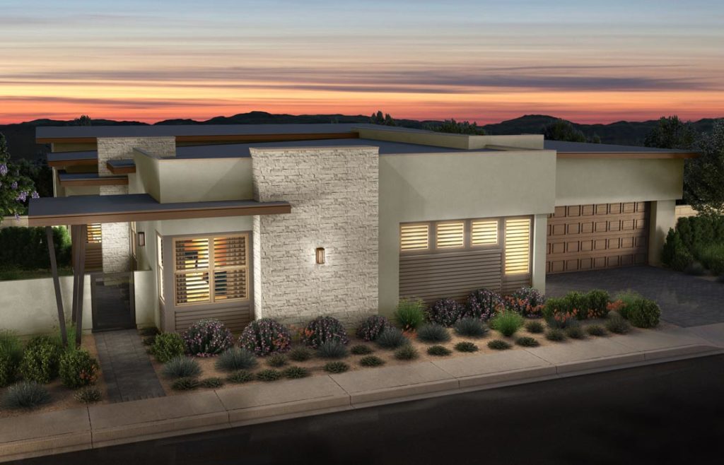 Front Elevation D of Plan 5 in Sandalwood by Pardee Homes in Stonebridge in Summerlin