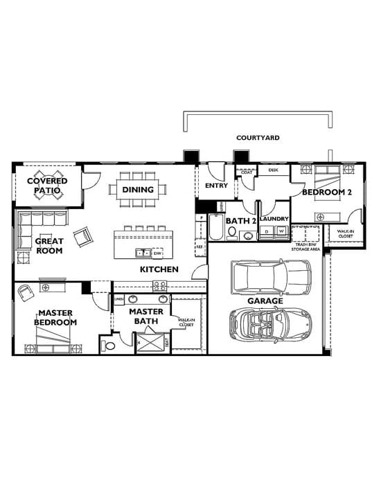 Floorplan of Haven Model in Trilogy Resort Collection by Shea Homes in South Square in Summerlin