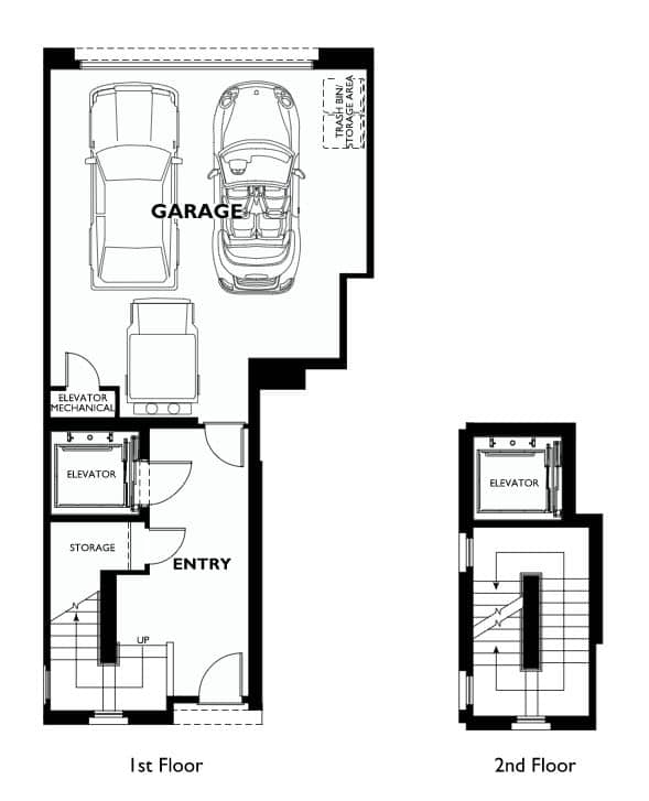 First and Second Floor Floorplan in Summit in Modern Collection in Trilogy by Shea Homes in South Square in Summerlin