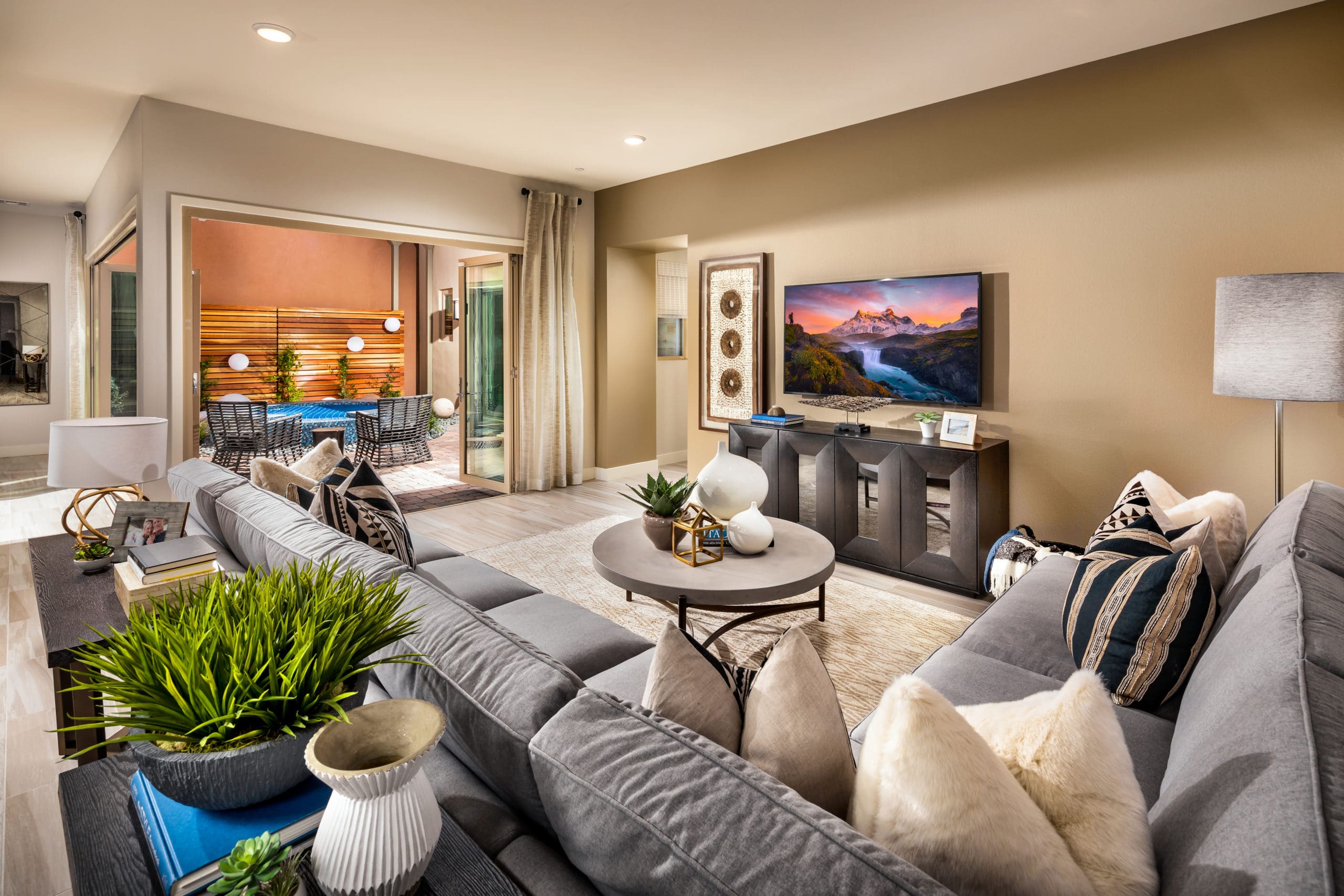 Living Room in Indulge in Luxe Collection in Trilogy by Shea Homes in South Square in Summerlin