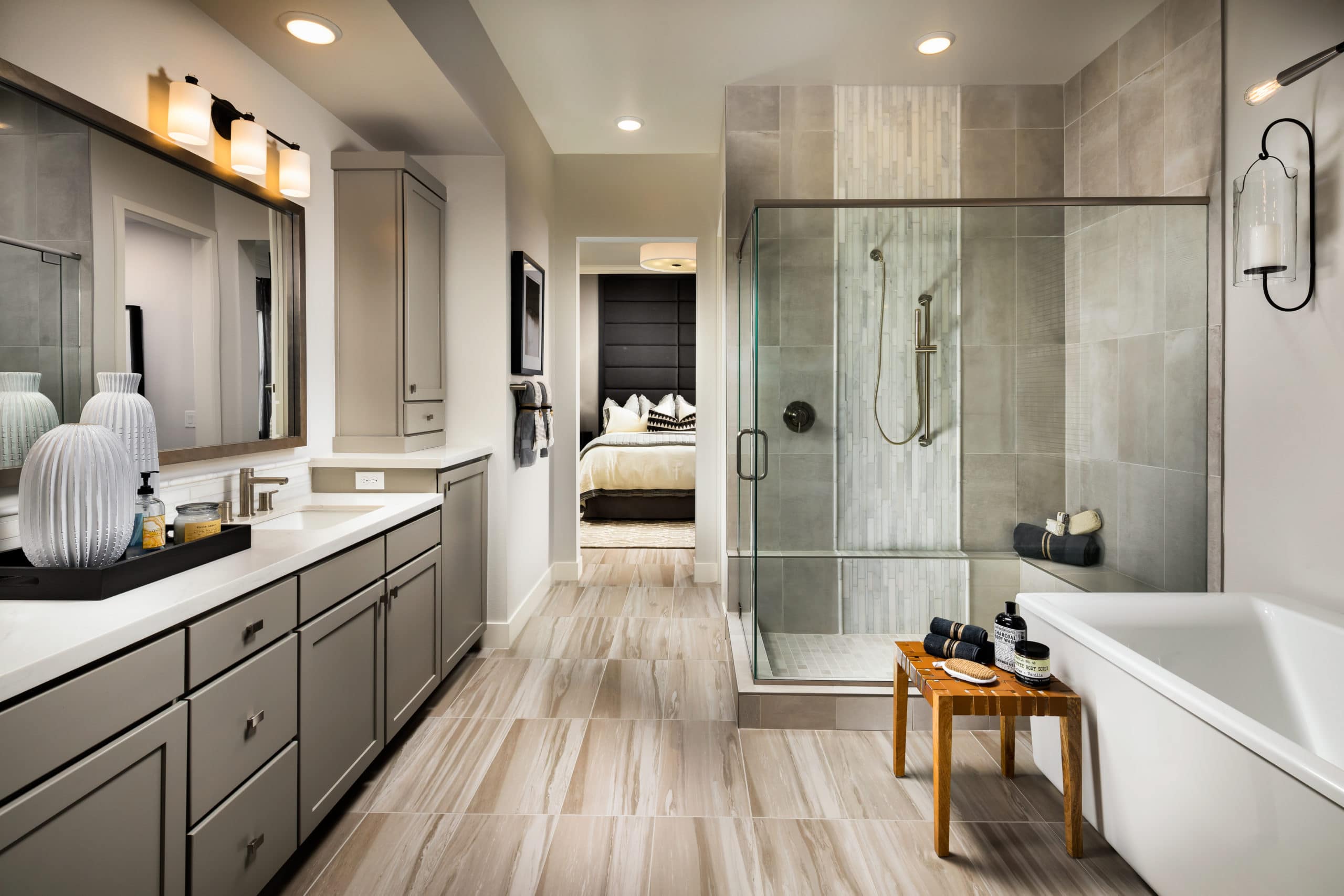 Master Bath in Indulge in Luxe Collection in Trilogy by Shea Homes in South Square in Summerlin