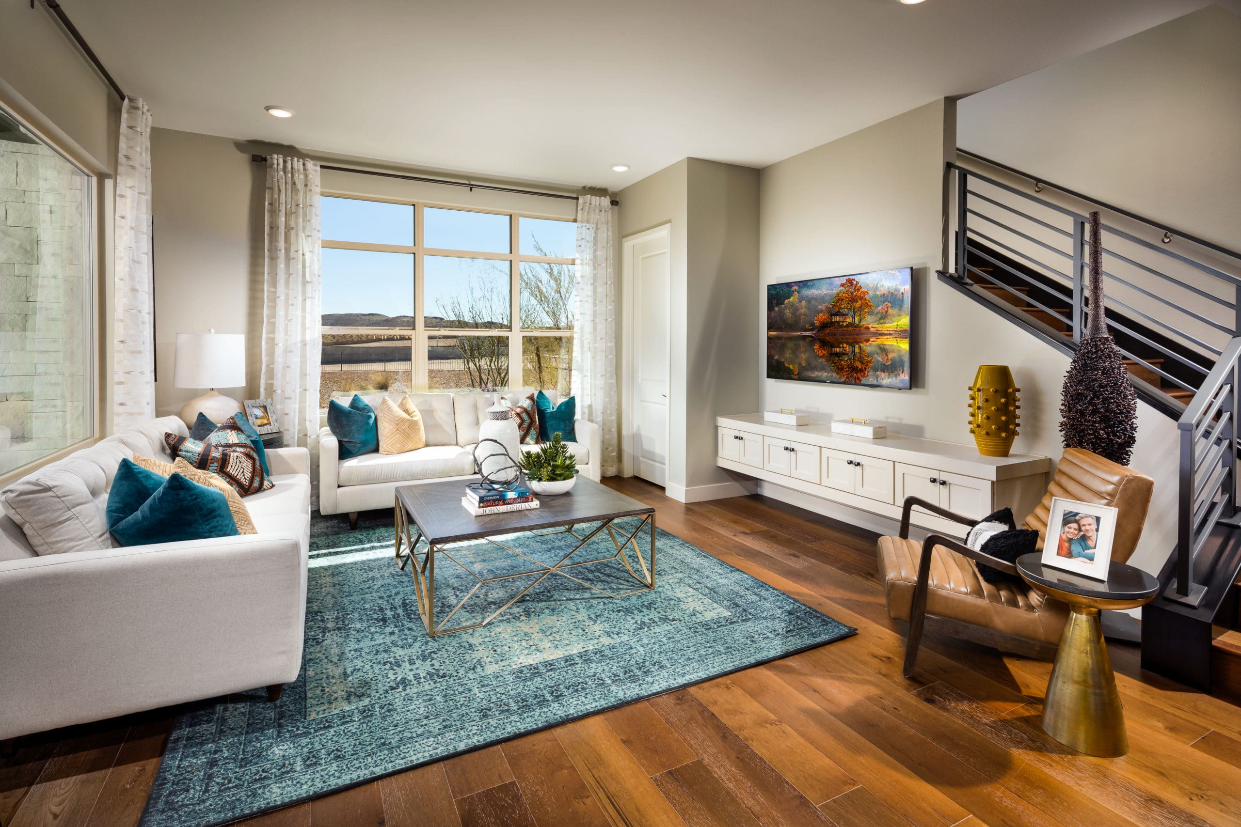 Living Room in Splendor Model in Luxe Collection in Trilogy by Shea Homes in South Square in Summerlin