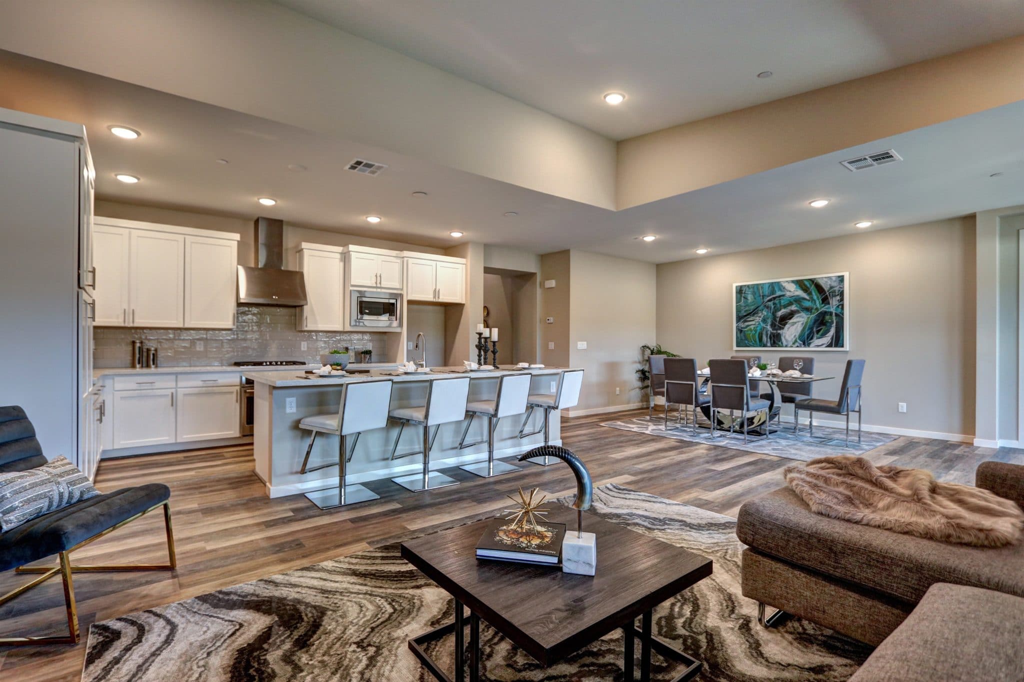 Great Room in Reflect in Resort Collection in Trilogy by Shea Homes in South Square in Summerlin