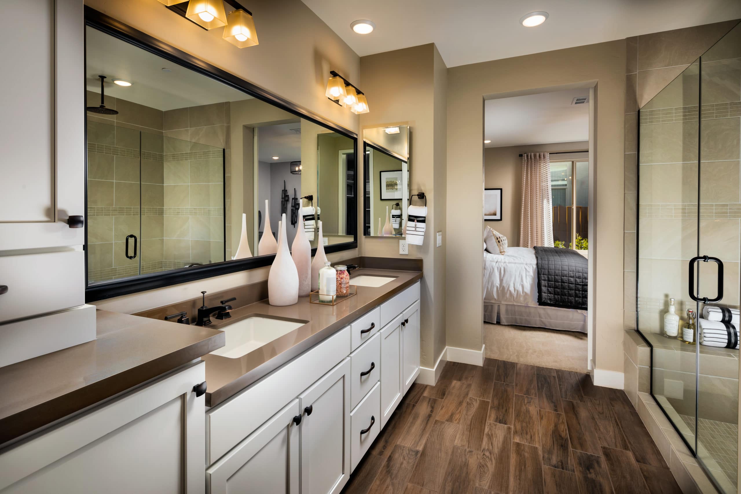 Master Bath in Retreat Model in Resort Collection in Trilogy by Shea Homes in South Square in Summerlin