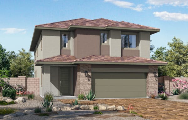 Front Elevation A of Plan 5 in Jade Ridge by Taylor Morrison in The Cliffs in Summerlin