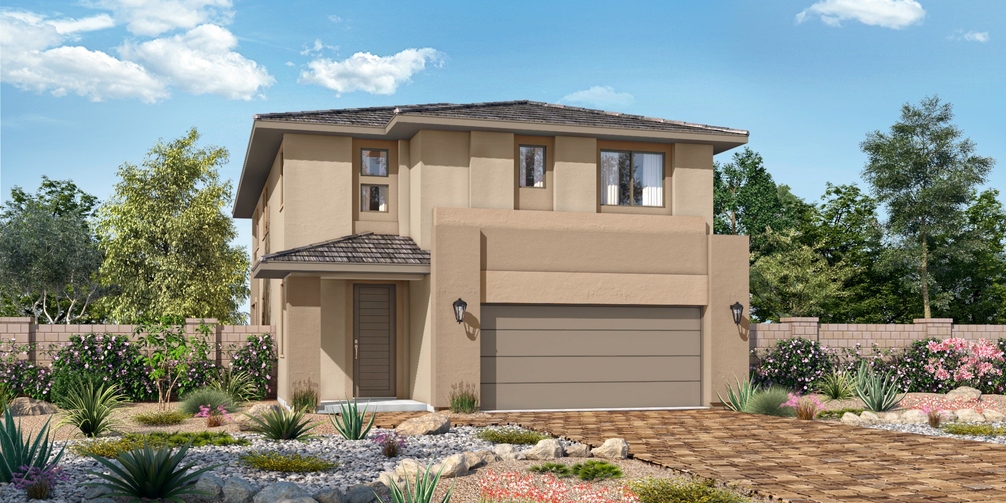 Front Elevation C of Plan 5 in Jade Ridge by Taylor Morrison in The Cliffs in Summerlin