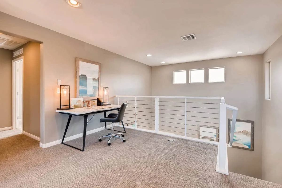 The Del Mar floor plan of Bixby Creek by Woodside Homes embodies a tidy, minimalist vibe