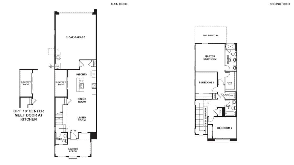 Floorplan of Boston Model in Moro Pointe by Richmond American Homes in Redpoint Square in Summerlin