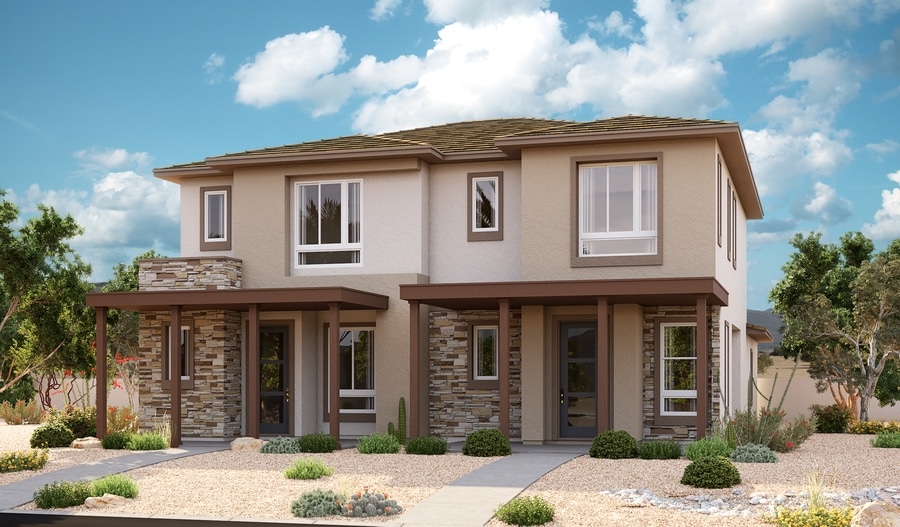 Front Elevation D of Boston Model in Moro Pointe by Richmond American Homes in Redpoint Square in Summerlin