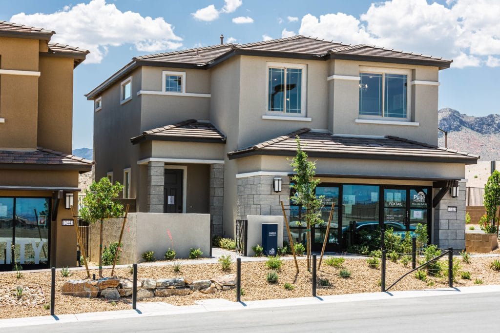 Front Elevation of Camelia model at Foxtail by Pulte Homes in Summerlin