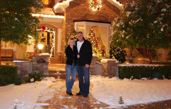Ed and Susie Spoon outside their home in Summerlin