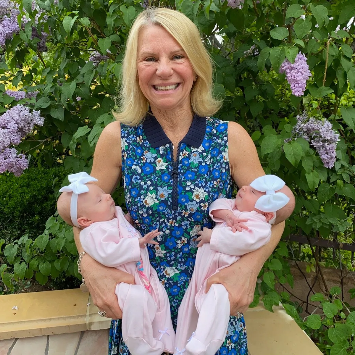 Susie Spoon with her twin grand daughters