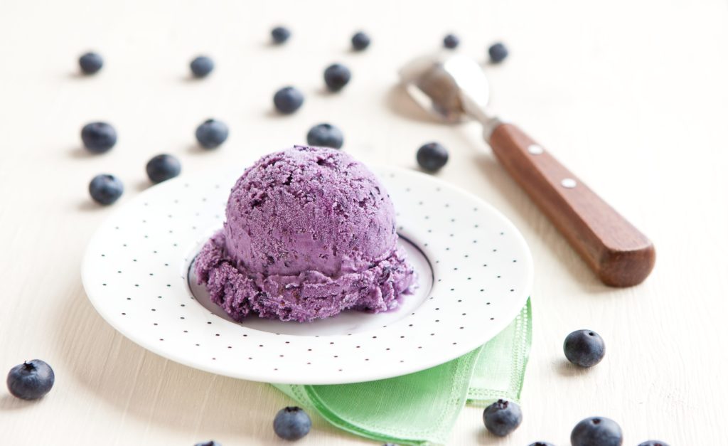 Blueberry Iced Cream at Mora Iced Creamery