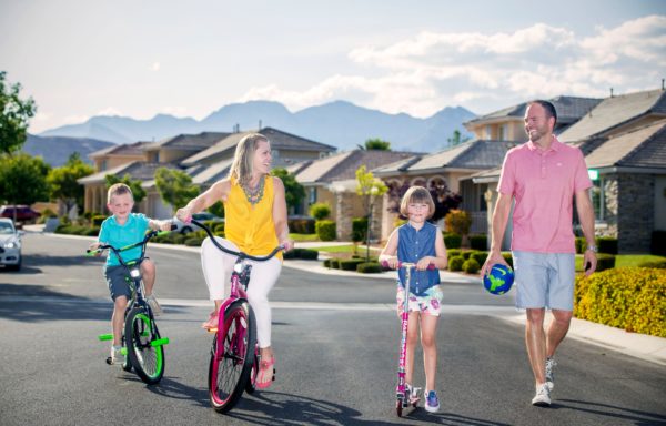 The Smith Family riding bikes