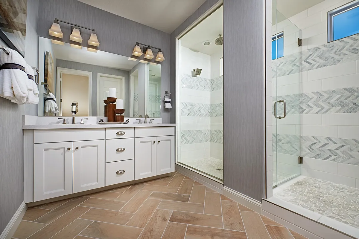 Bathroom at Skye Knoll by Richmond American Homes in Summerlin