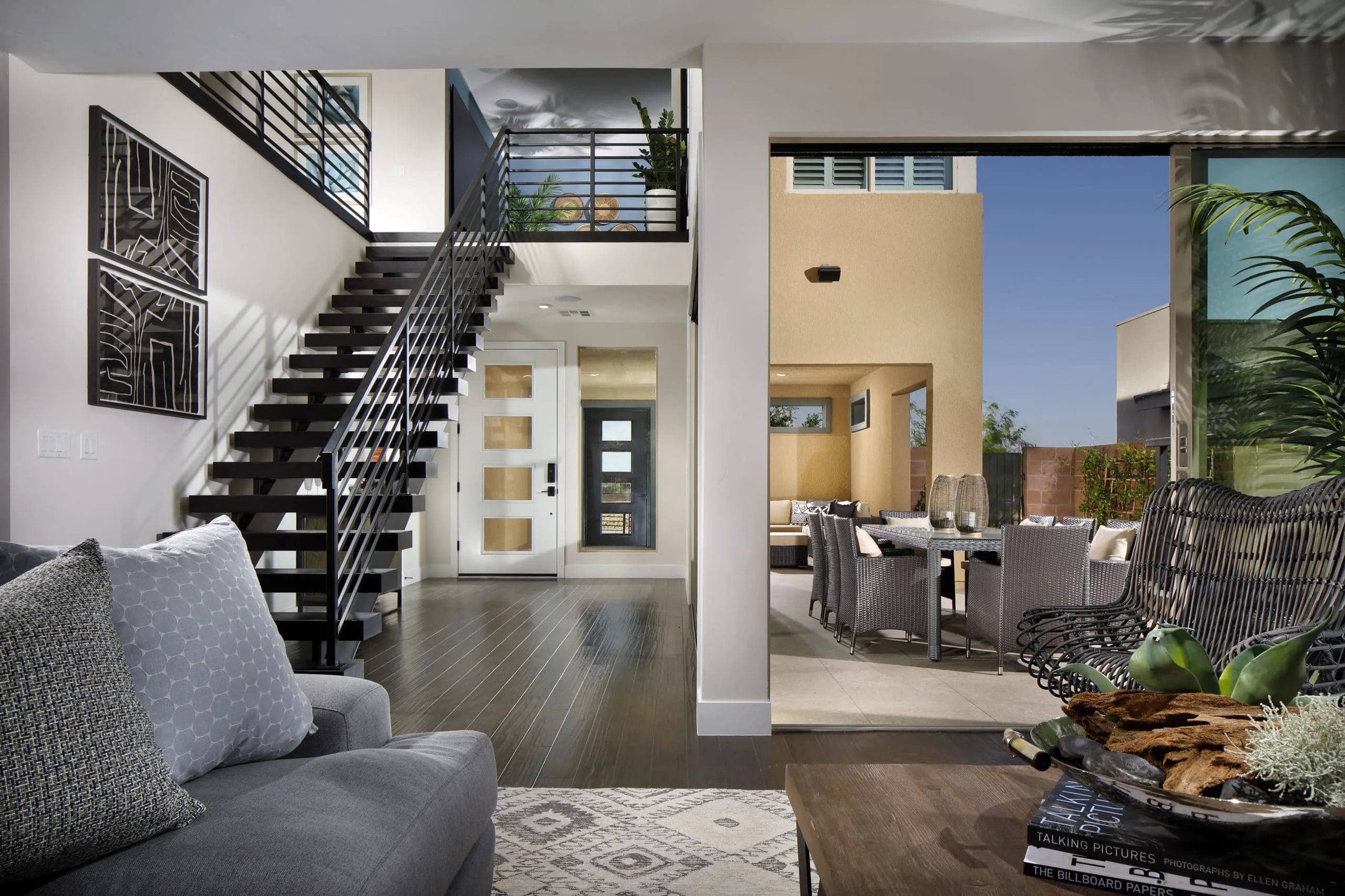 Stairs in Plan 2 Model in Terra Luna by Pardee Homes in The Cliffs in Summerlin