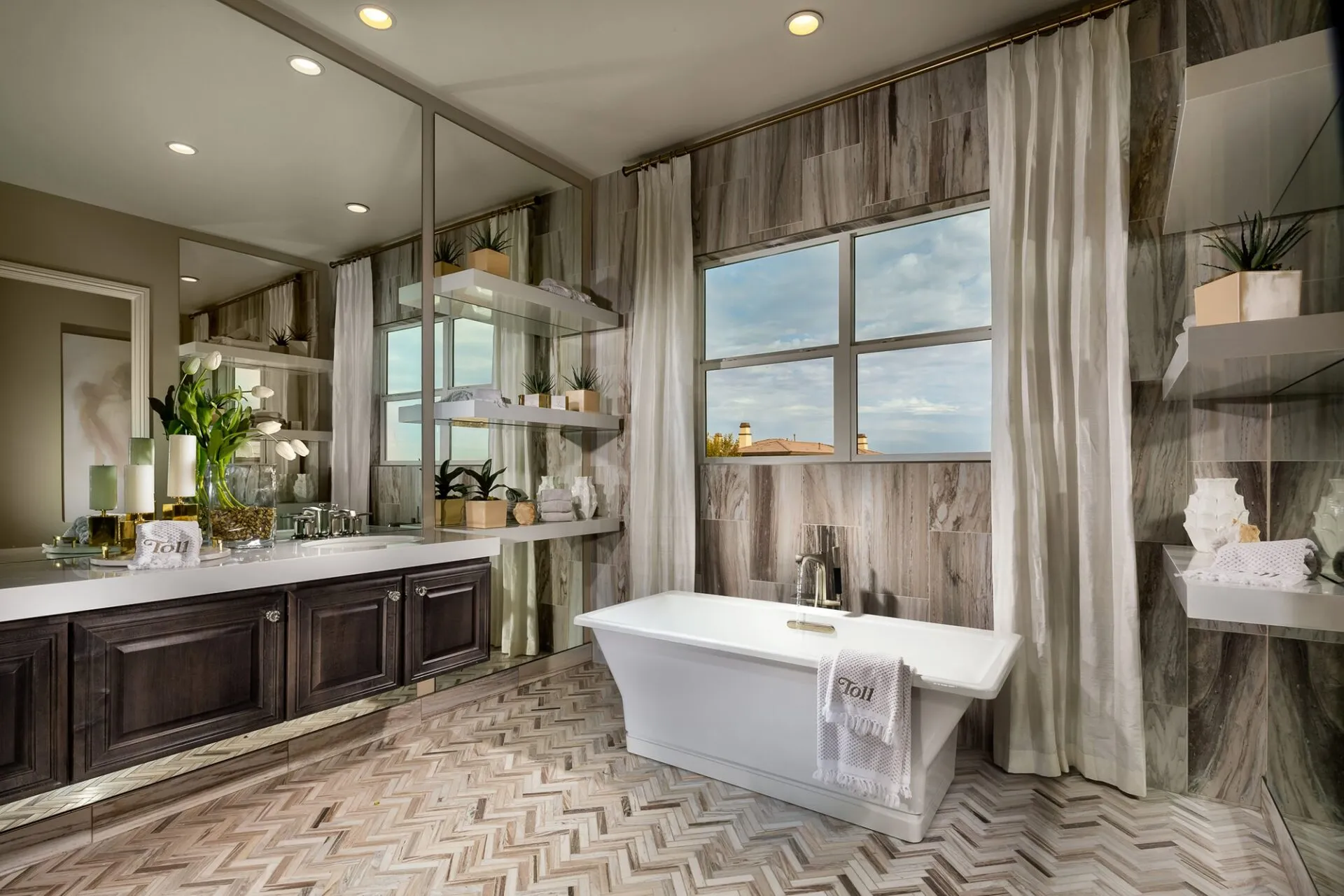 Bathroom of model home in Fairway Hills by Toll Brothers in The Ridges in Summerlin