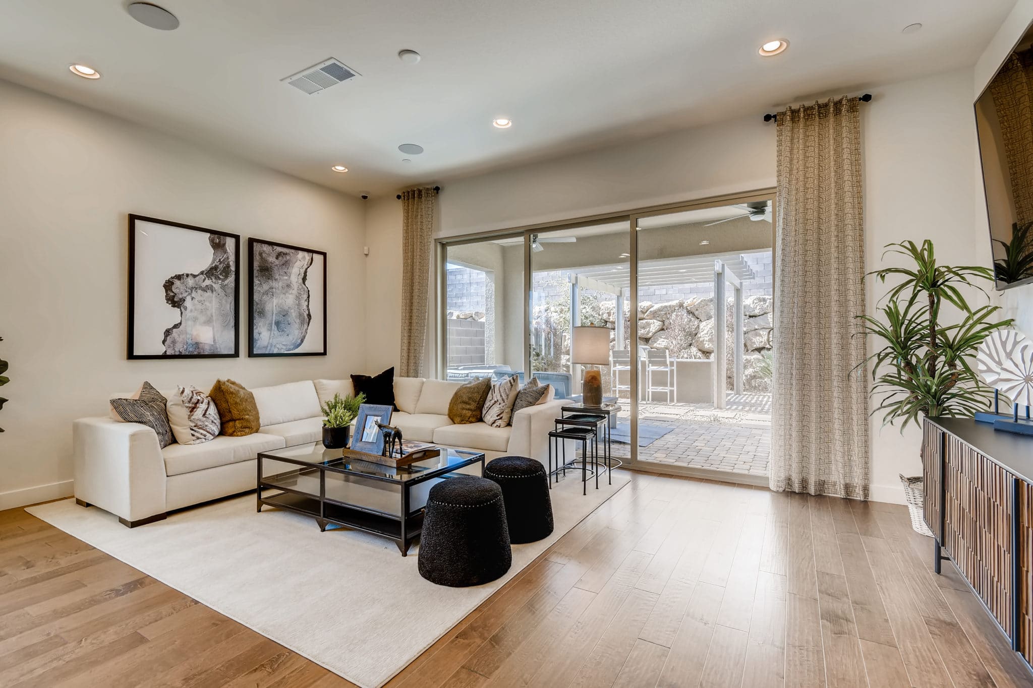 Living Room of Vista Plan at Crystal Canyon by Woodside Homes