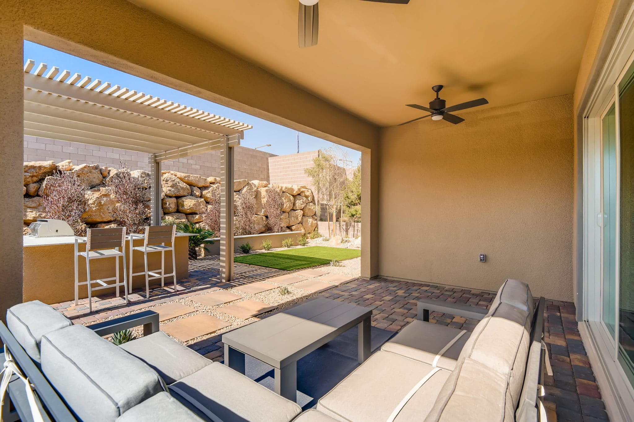 Patio of Vista Plan at Crystal Canyon by Woodside Homes
