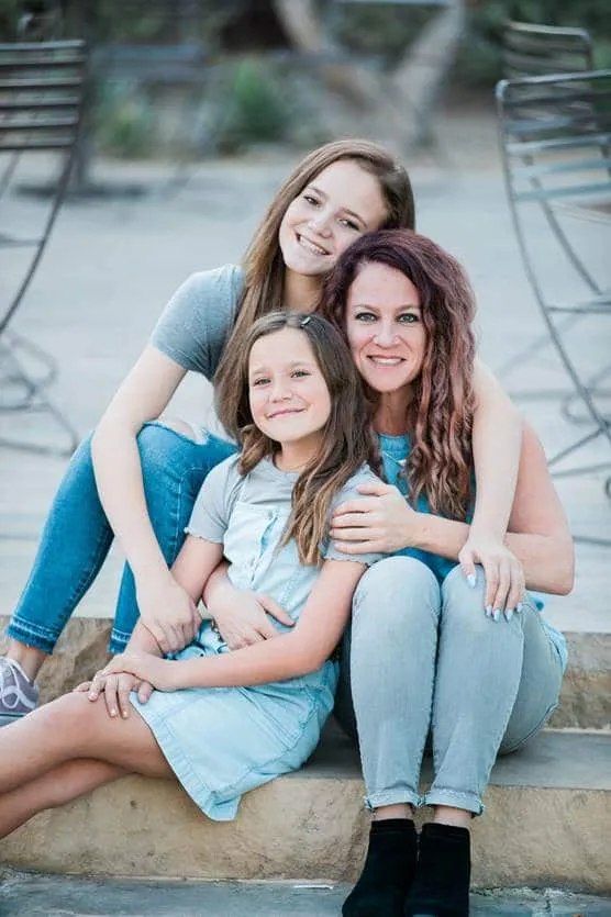 Dana Berggren with kids smiling