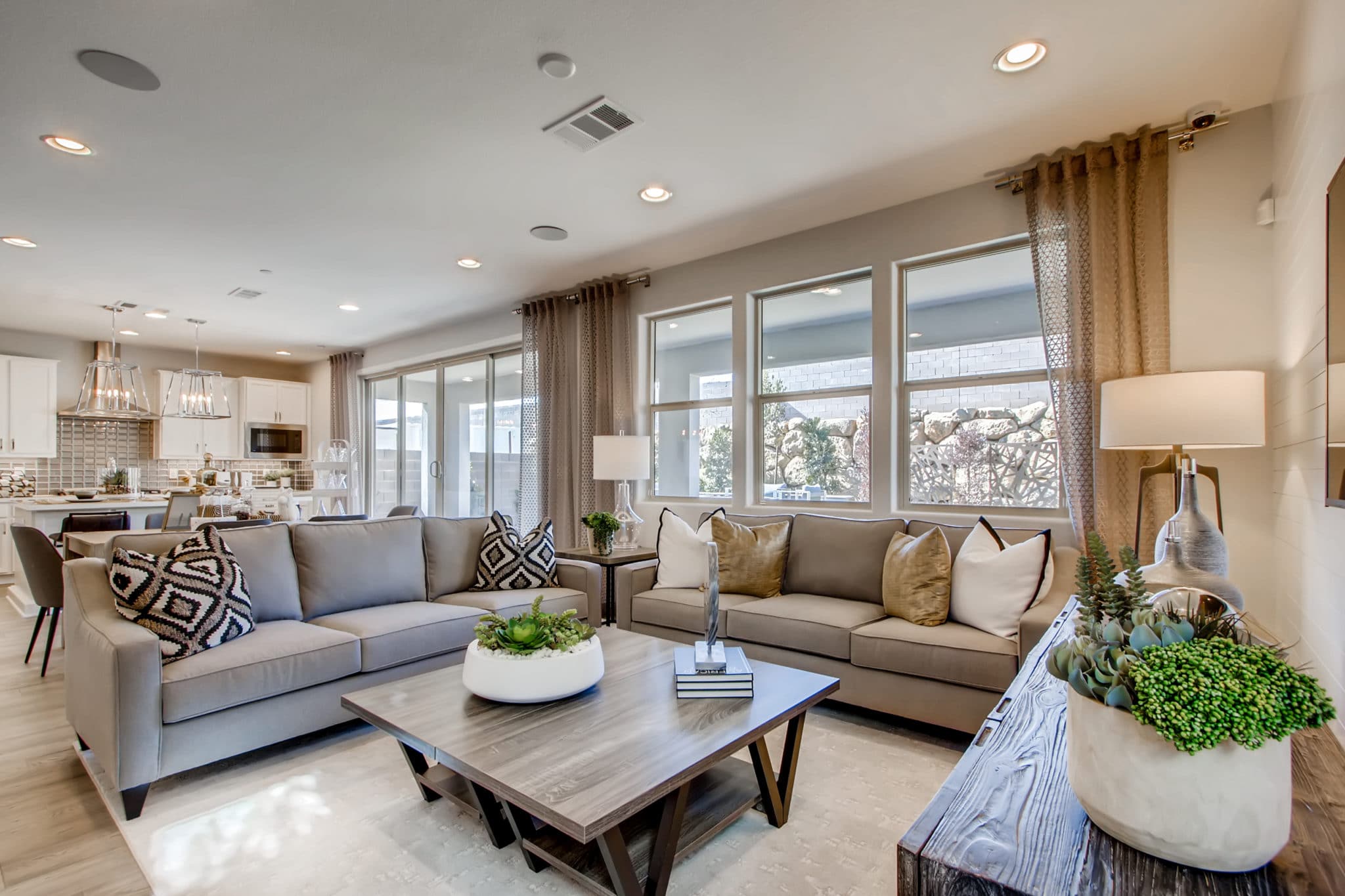 Living Room of Mojave Plan at Crystal Canyon by Woodside Homes